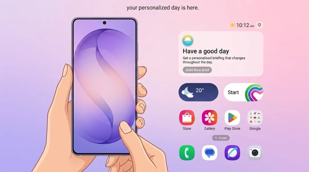 A luxury 3D infographic of the Samsung Galaxy S26 Ultra in Cobalt Violet, displaying the price in UAE (AED 4,699) and USA ($1,299) along with key 2026 technical specifications.